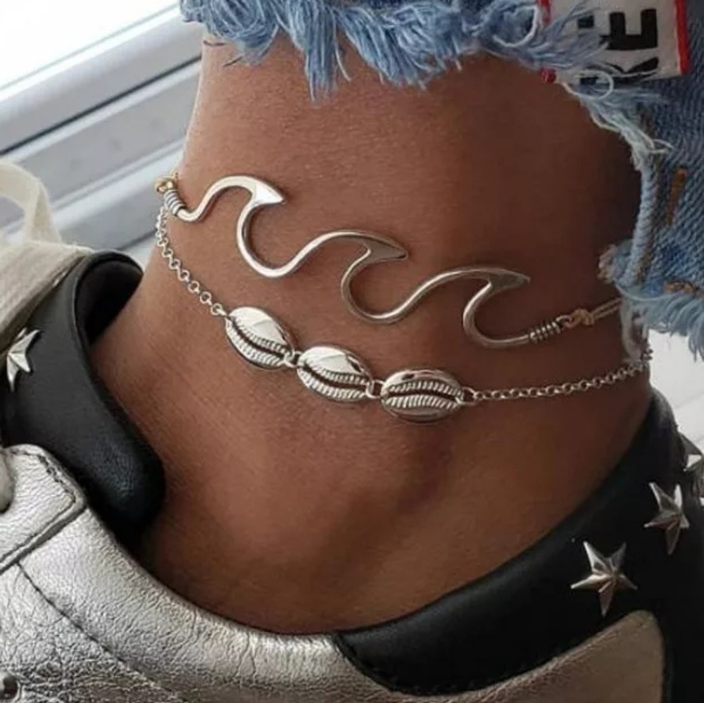🆕️ 2 layer beachy anklet set